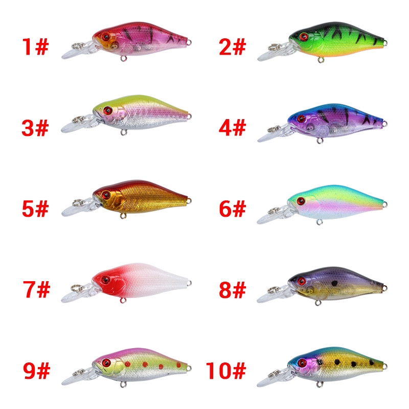 Sea fishing lake fishing road sub-bait fake bait outdoor fishing equipment 7cm/7.9g bionic fish hook size 6# high carbon steel three hooks 10 colors optional diving depth 0.5-1.5m