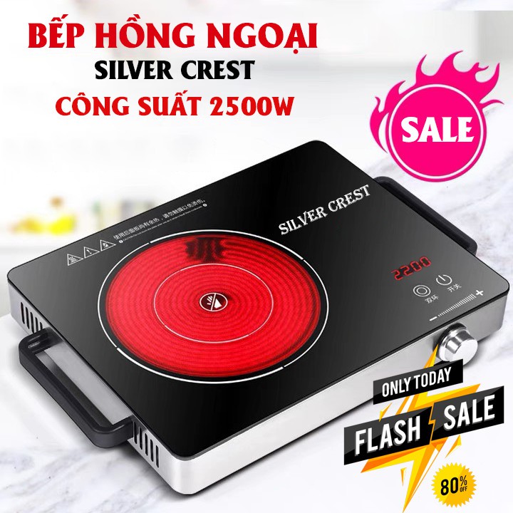 Bếp hồng ngoại SILVER CREST, bếp hồng ngoại đơn - Công Suất 2000W, mặt kính chịu nhiệt, chịu lực, không kén nồi !