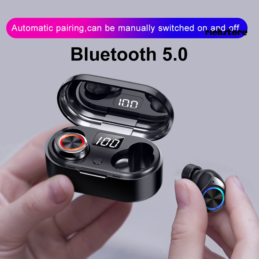 Tai Nghe Nhét Tai Bluetooth 5.0 Tws Không Dây Hiển Thị Màn Hình Kỹ Thuật Số Ej_tw80