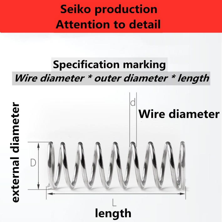Lò Xo Nén Bằng Thép Không Gỉ 1.2mm SUS304 Chiều Dài 8/9/10mm 10-100mm