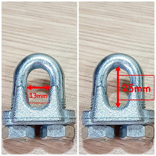 2 Con Ốc Siết Cáp Thép Loại Lớn Siết Sợi Cáp Đường Kính 10mm đến 12mm