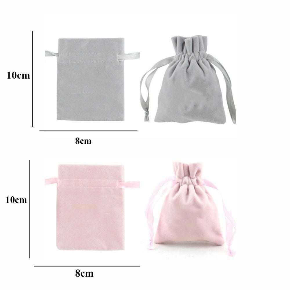 PEWANY Set 5 Túi Nhung Đựng Trang Sức Màu Hồng Kích Thước 8x10cm