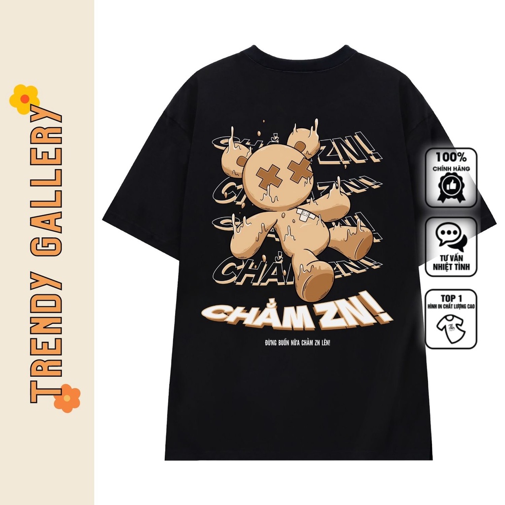 Áo Phông Nữ Form Rộng "Đừng Buồn Nữa Trầm Cảm Lên!" Trendy Gallery, Áo Thun Tay Lỡ Basic Tee Chằm Zn TV5080