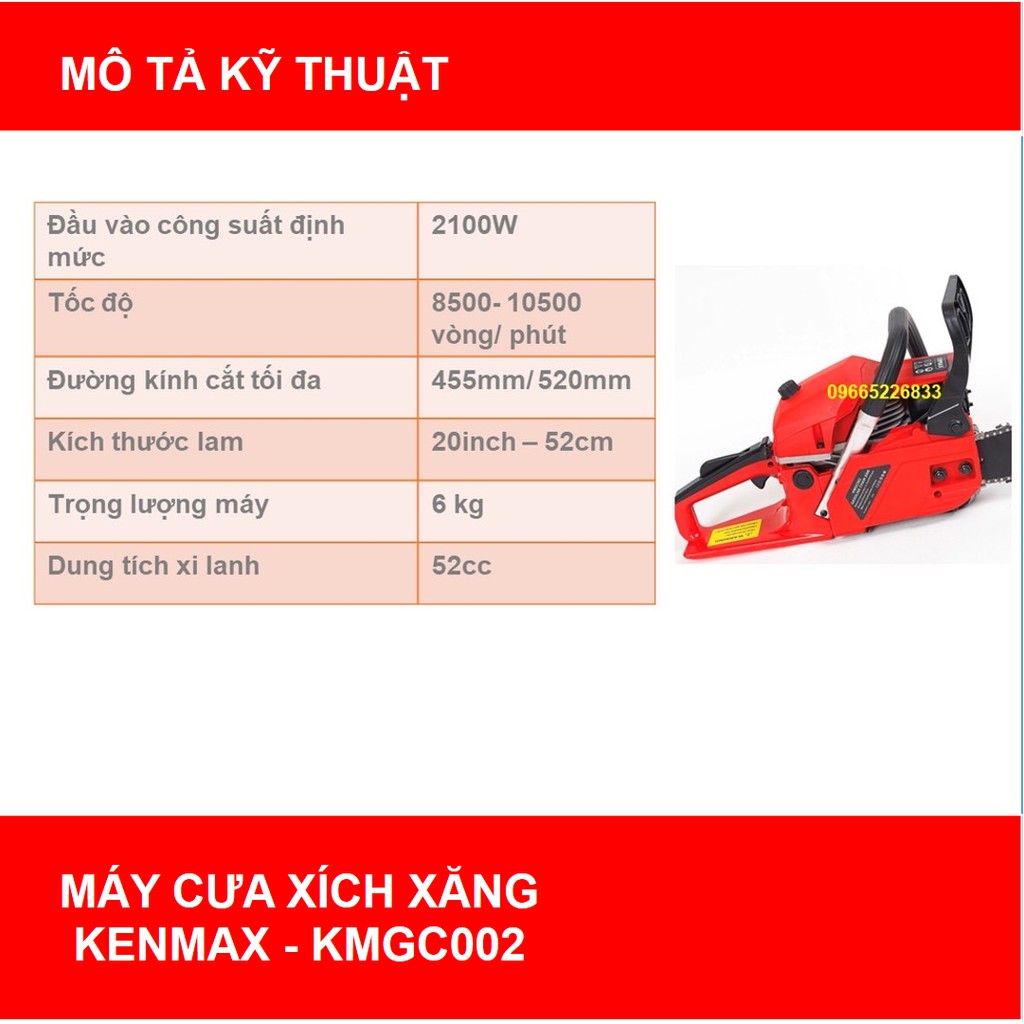 Máy cưa xích xăng Kenmax ⚡️ Công suất 2100W ⚡️ FREE SHIP TOÀN QUỐC ⚡️ THƯƠNG HIỆU NHẬT BẢN ⚡️ BẢO HÀNH TOÀN QUỐC