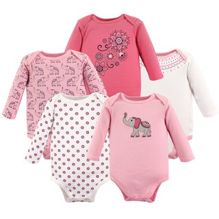 5 Body cotton sơ sinh bé gái (3-6 tháng)