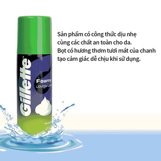 Bọt cạo râu Gillette Foamy Lemon Lime 50g
