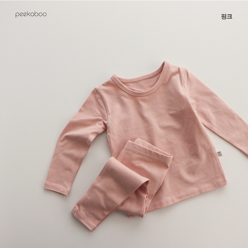 (Chính hãng) Bộ rời dài tay trơn Modal 2022 Cotton siêu co giãn PEEKABOO made in Korea cho bé trai và bé gái
