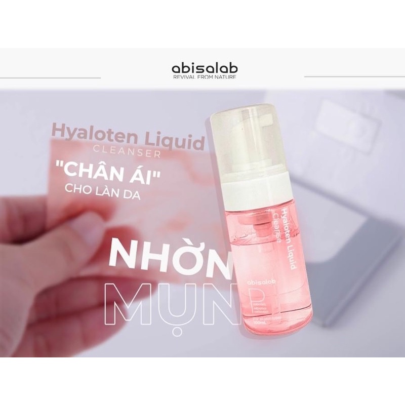 Abisalab Hyaloten Liquid Cleanser - Gel rửa mặt cân bằng hệ vi sinh 100ml