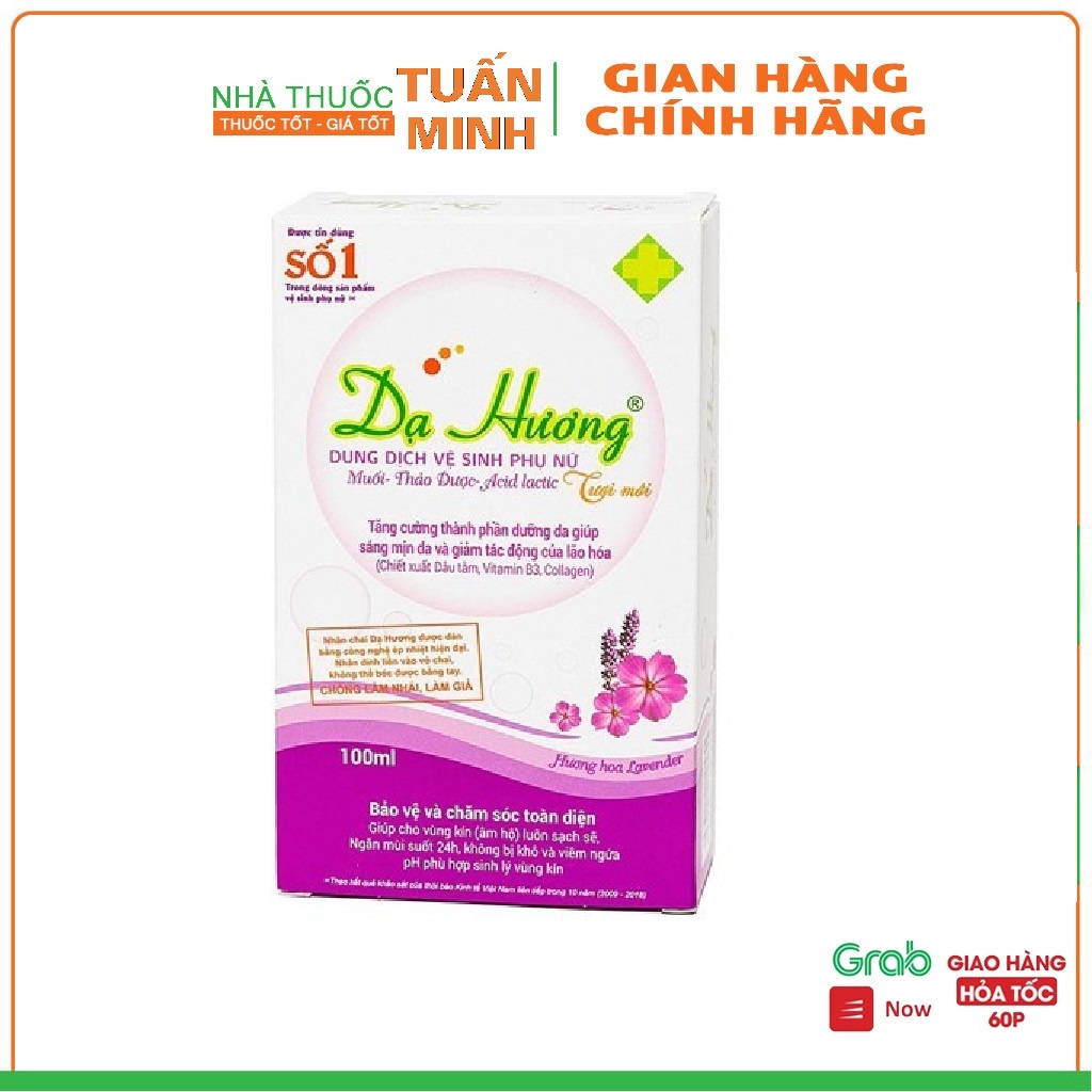 Dùng dịch vệ sinh phụ nữ Dạ Hương - Giúp làm sạch, ngăn ngừa nấm ngứa (Chai 100ml)