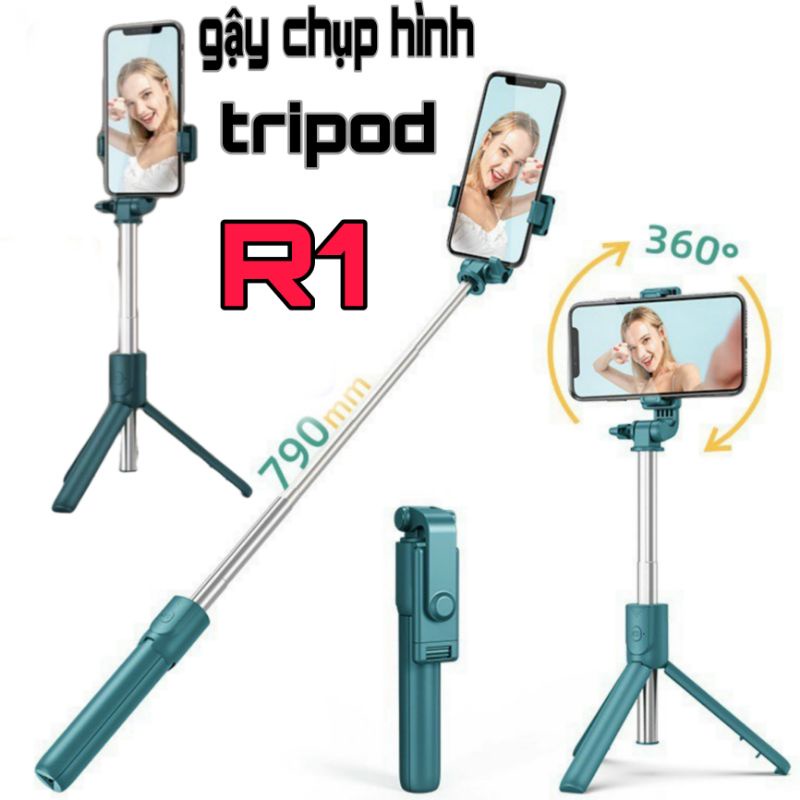 gậy chụp hình tripod 2in1 R1 có remote bluetooth