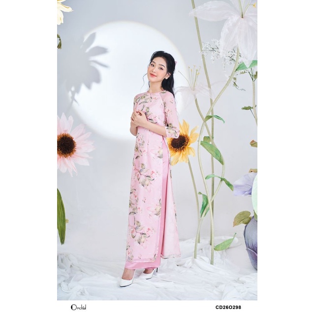 Set Áo dài cách tân tay lỡ nữ chất tơ nhũ cao cấp Orchid CD26O298 | BigBuy360 - bigbuy360.vn