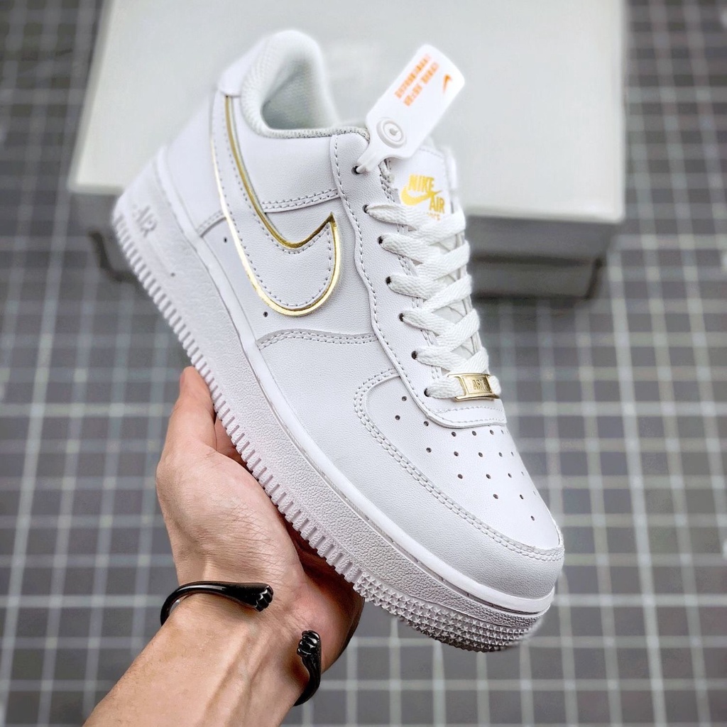 Giày thể thao AF1 Metallic gold Trắng Vệt Gold nam nữ hot trend 2022 tôn dáng hàng FullBoxBill