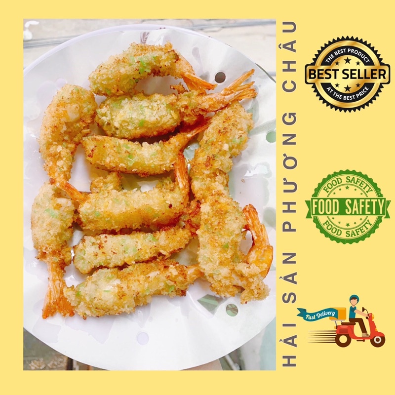 [HỎA TỐC SG] Tôm tẩm bột chiên xù rau củ thơm ngon 10 con