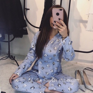 Yukata mẹ và bé cú xanh dương