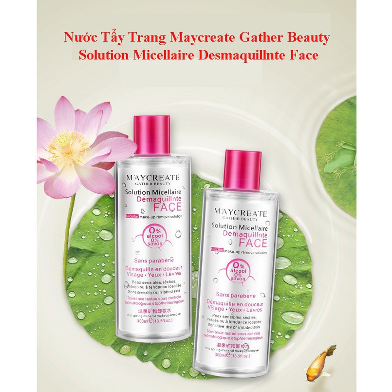 Nước Tẩy Trang MAYCREATE 300ml Cho Da Dầu Da Mụn Da Khô Chính Hãng Tẩy Sạch Nhanh Chóng An Toàn Cho Da Nhạy Cảm XUMISHOP