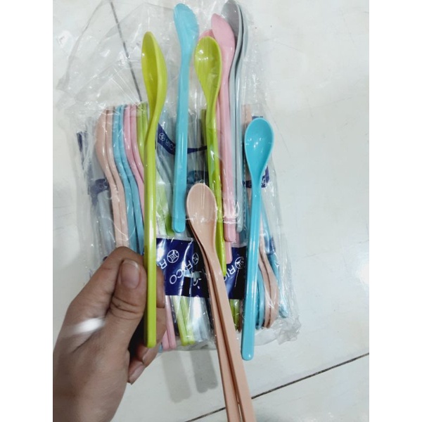 Muỗng nhỏ dài cafe, sinh tố nhựa rico combo 10 cái