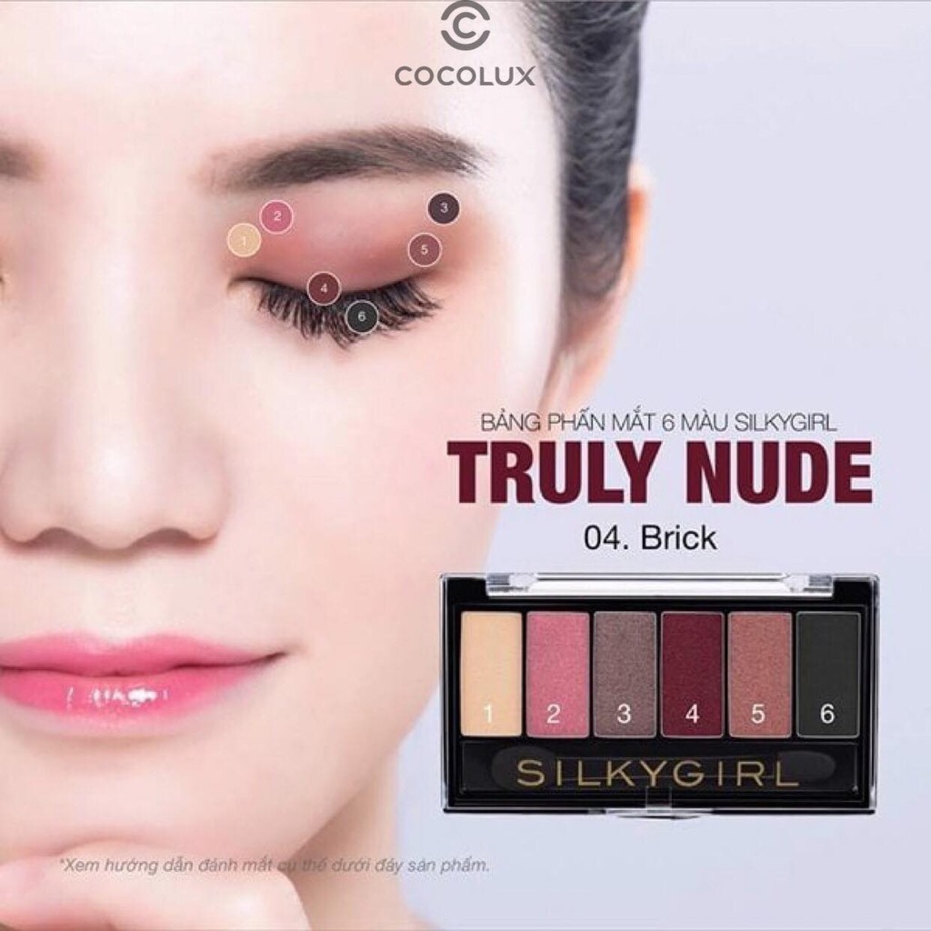 [CoCoLux] Phấn Mắt 6 Ô Silkygirl Truly Nude Eye Palette
