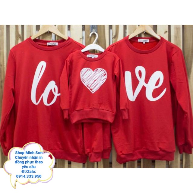💋🍭💋 ÁO NỈ BÔNG SWEATER CHỮ LOVE SIÊU ĐẸP, ÁO NỈ GIA ĐÌNH LOẠI 1 ĐỦ MÀU ĐỦ SIZE