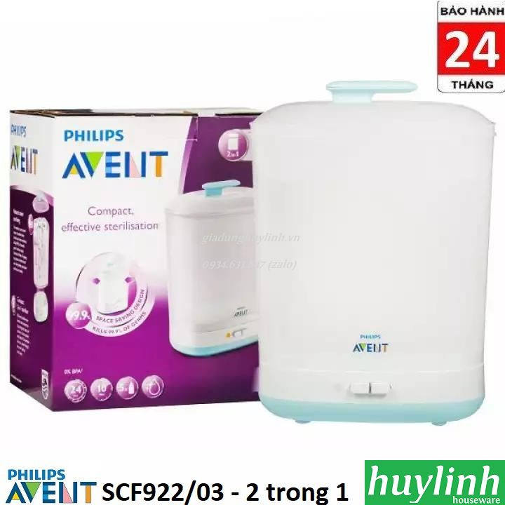 Freeship Máy tiệt trùng bình sữa 2 trong 1 Philips Avent SCF922 - chính hãng