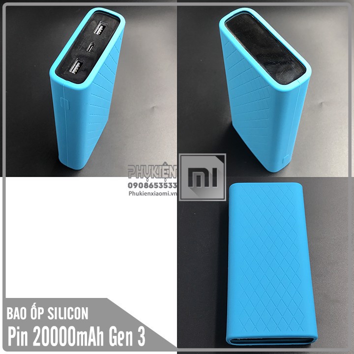 Bao ốp silicon dành cho Pin sạc dự phòng Xiaomi 20000mAh Gen 3