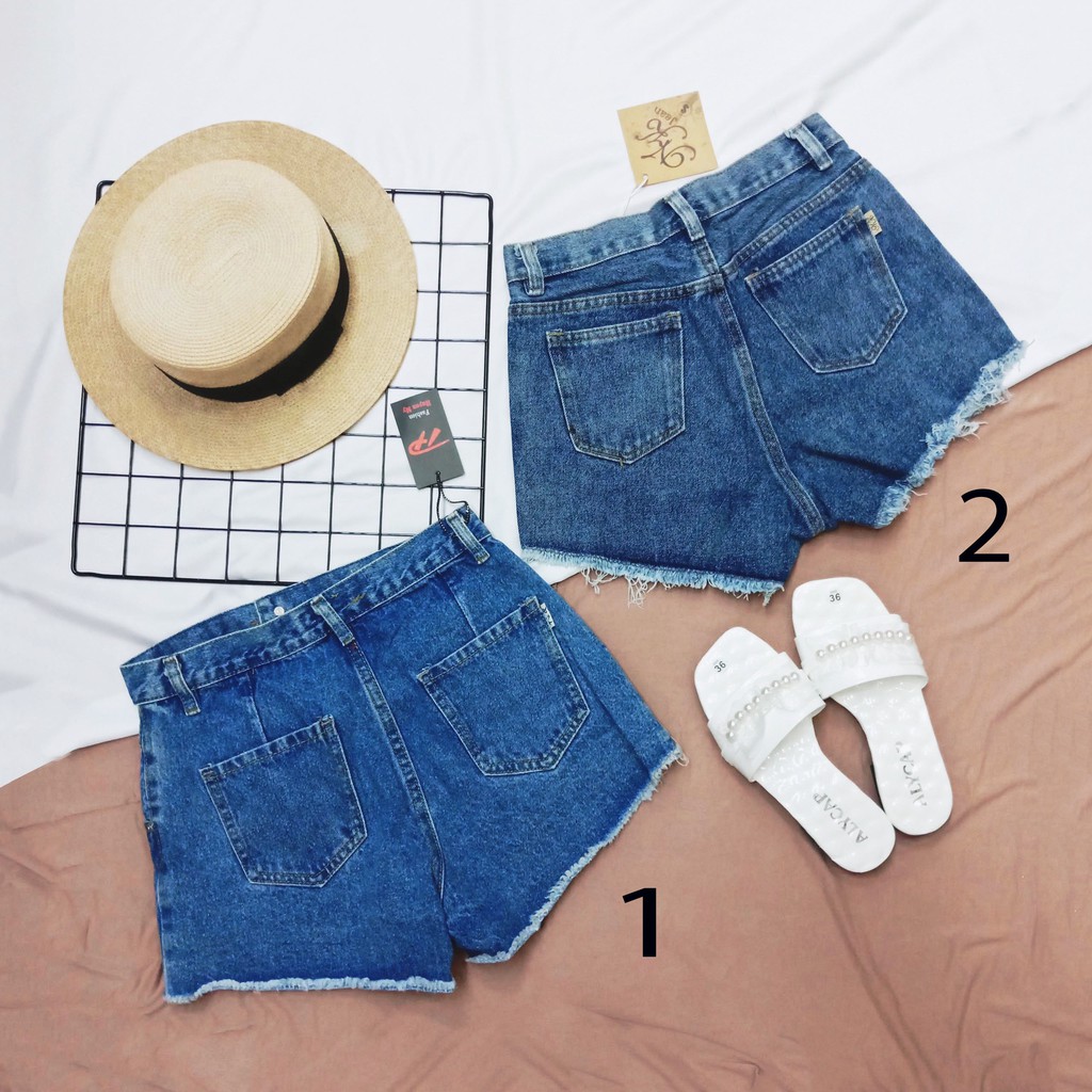 (hình thật) Quần short cut out, quần jean rách chữ thêu trẻ trung - TN02