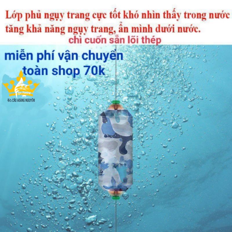 Chì câu đài tàng hình lõi kép-chì,lá cuộn sẵn cao cấp pk-7