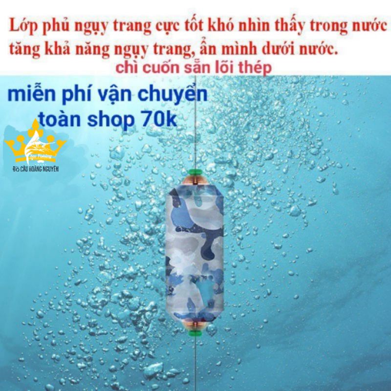 Chì câu đài tàng hình lõi kép-chì,lá cuộn sẵn cao cấp pk-7