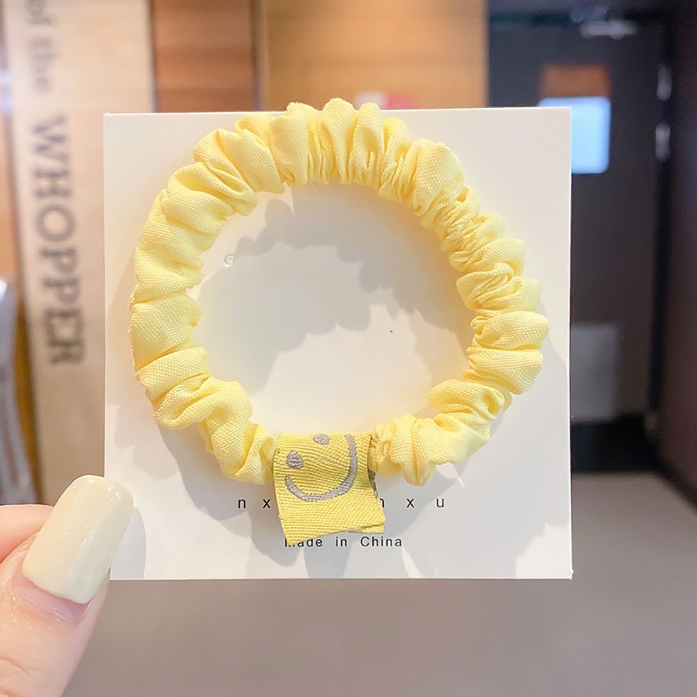 Dây Cột Tóc Vải Co Giãn Màu Kẹo Hình Mặt Cười Dễ Thương Phong Cách Hàn Quốc Cho Nữ