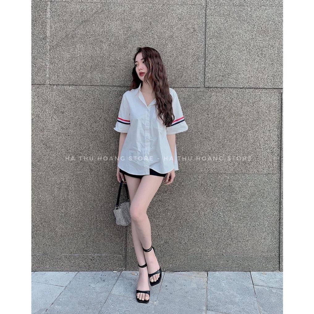 Áo Sơ Mi Nam Nữ Form Viền Sọc Dài Tay Dày Mịn Thoáng Mát Thiết Kế Thời Trang Kiểu Dáng Năng Động Trẻ Trung