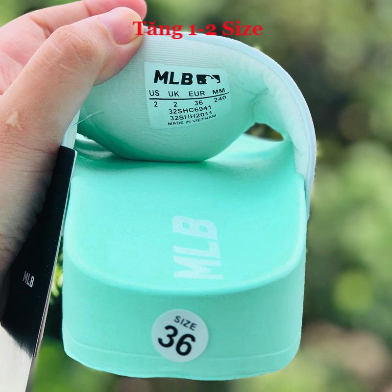 Dép unisex 𝐌𝐋𝐁 ❤️FREESHIP + Hộp❤️ dép mlb ny gv bóng chày quai ngang thể thao nam nữ Thêu NY nỗi chất xịn, GV màu xanh
