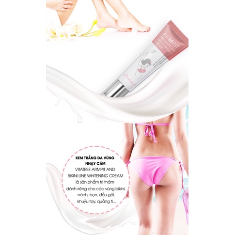 Kem khử thâm nách &amp; vùng bikini 30ml - Armpit and Bikini Line Whitening Cream Vitatree