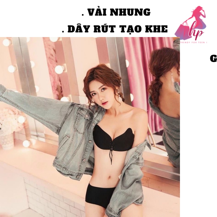 Miếng dán ngực ti nâng ngực, áo dán ngực cánh tiên rút dây ngực tạo khe tái sử dụng nhiều lần bikini14