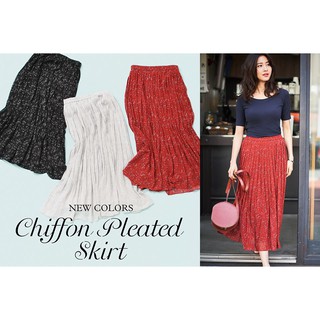 Chân váy xếp ly Chiffon Pleated Skirt U N I Nhật