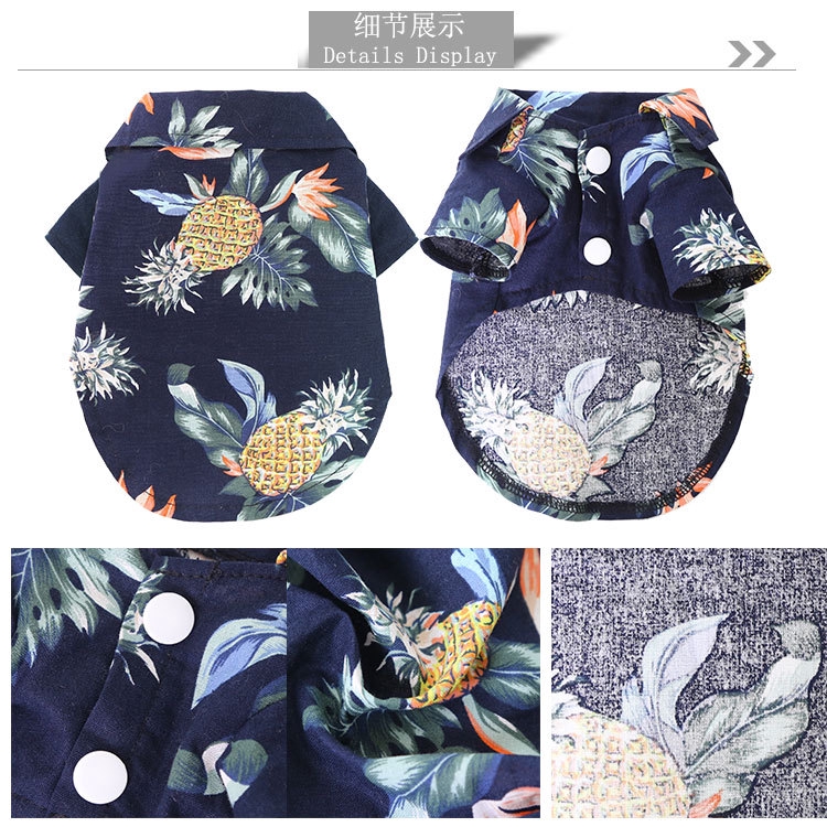 Áo cotton in hình phong cách Hawaii cho thú cưng