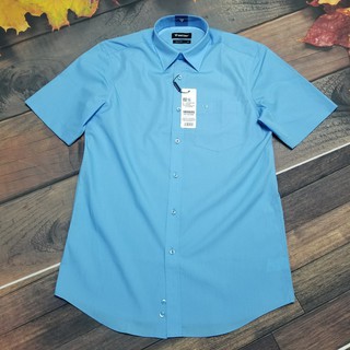 Aó sơ mi nam công sở Việt Tiến ngắn tay màu Xanh Biển ,chính hãng , cao cấp  - form suông REGULAR - tà bầu,. SHOP HỨA