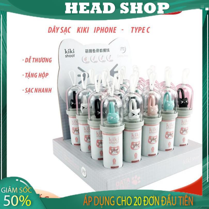 Dây Sạc IP– TYPE C hình mèo dễ thương tặng hộp Cáp Sạc KIKI SD GEMINI SHOP HEAD shop