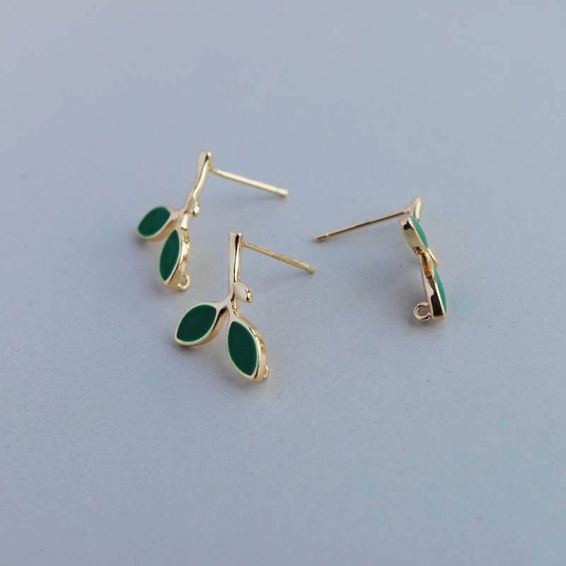 Bông tai mạ vàng 14k S925 hình chiếc lá xinh xắn