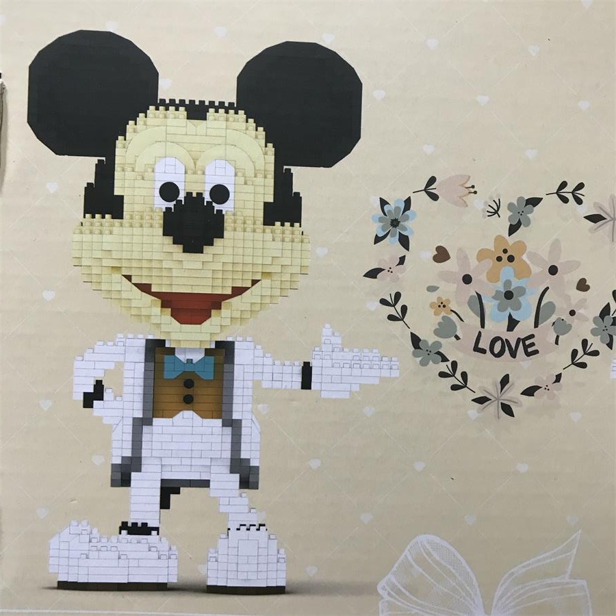 Hoạt Hình Bộ Đồ Chơi Lắp Ráp Mô Hình Chuột mickey minnie Dễ Thương