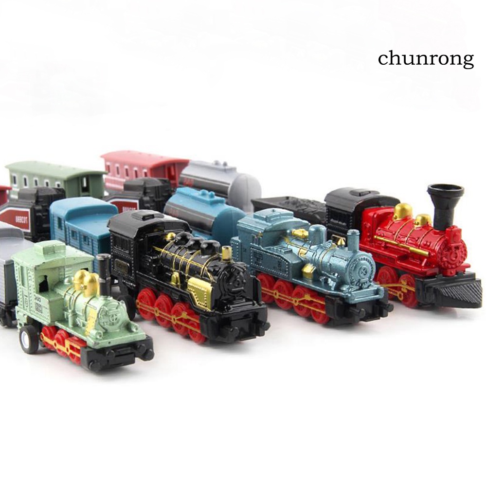 Set 4 mô hình tàu lửa hơi nước mini cổ điển cho bé