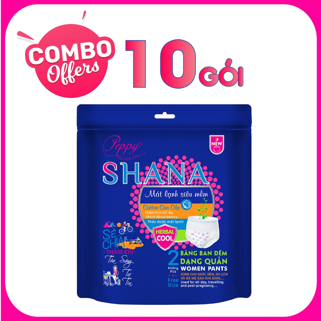 10 Băng vệ sinh quần cho mẹ sau sinh, bé gái tuổi teen, cho ngày nhiều và cho đêm thoải mái, 2 quần/gói