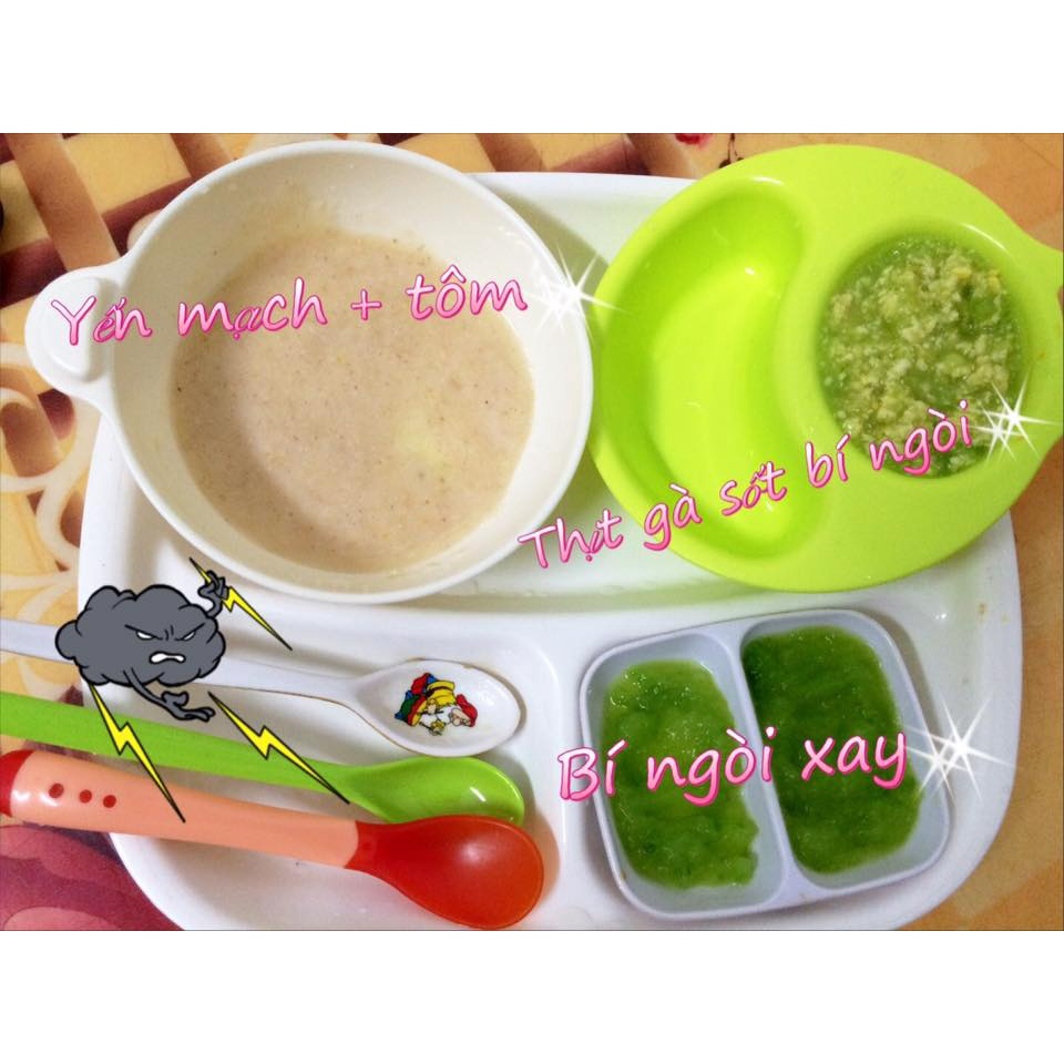 Bát ăn dặm 2 ngăn Paku Inomata Nhật cho bé (đáy có thể tháo rời thành bát) FREE SHIP GIÁ SỐC