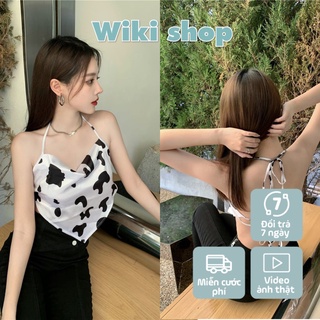Áo yếm BÒ SỮA buộc dây lưng sexy - Áo croptop dáng yếm buộc dây hot trend freesize C309