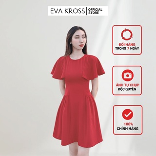 Váy xoè đỏ dự tiệc đầm dạo phố cao cấp EVA KROSS thiết kế