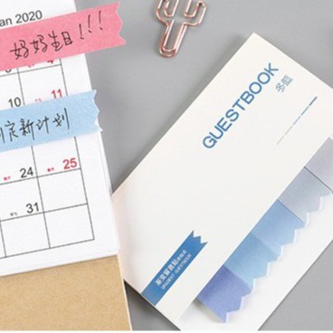 Sticky note/giấy ghi chú/đánh dấu trang Guestbook N03 viền lượn sóng tone màu pastel Taro Stationery