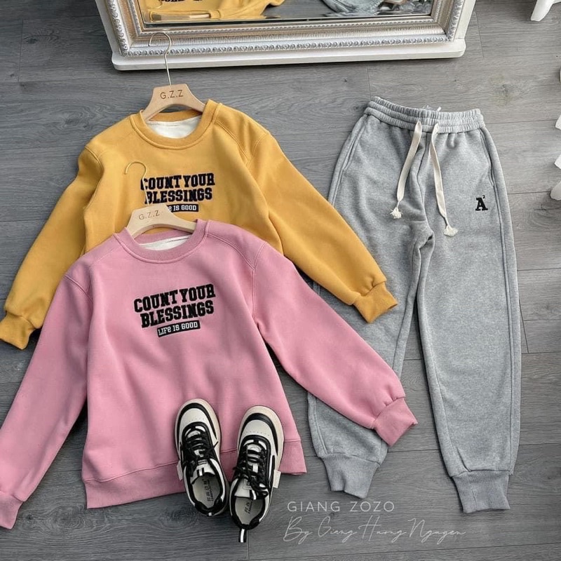 ÁO NỈ CỔ TRÒN LÓT BÔNG SIÊU XINH | BigBuy360 - bigbuy360.vn