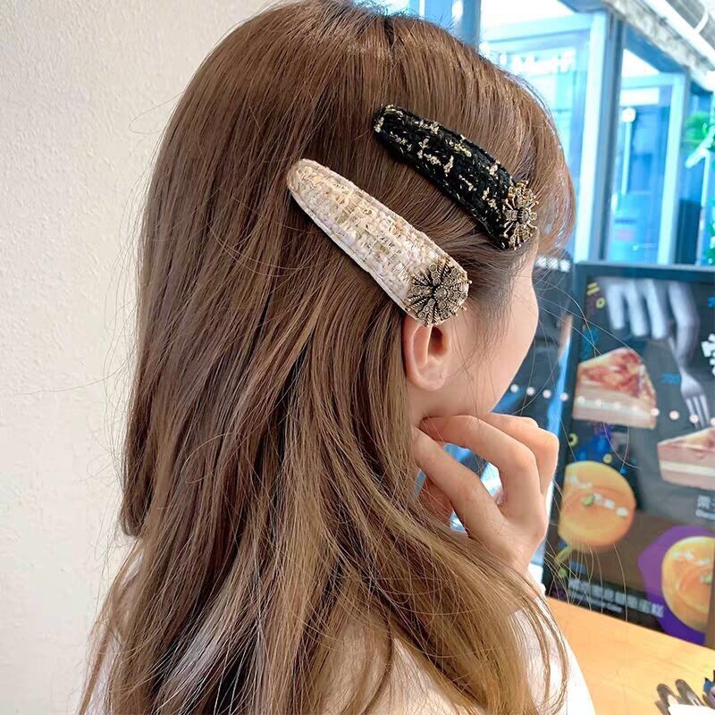 KLA02-Kẹp tóc kim loại đính đá pha lê sang chảnh