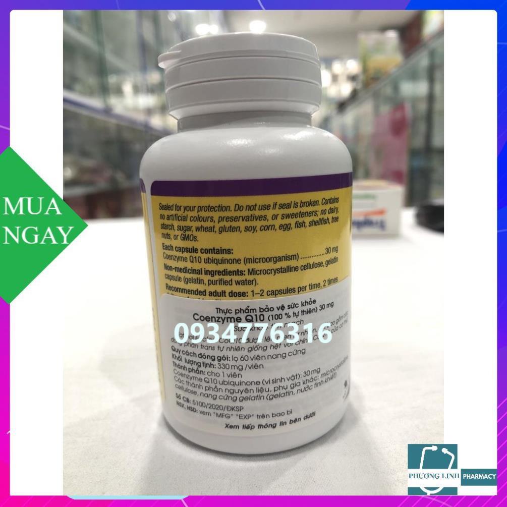 [Chính Hãng] Natural Factor Coenzym Q10 giúp hỗ trợ duy trì sức khỏe tim mạch. Hỗ trợ chống oxy hóa.