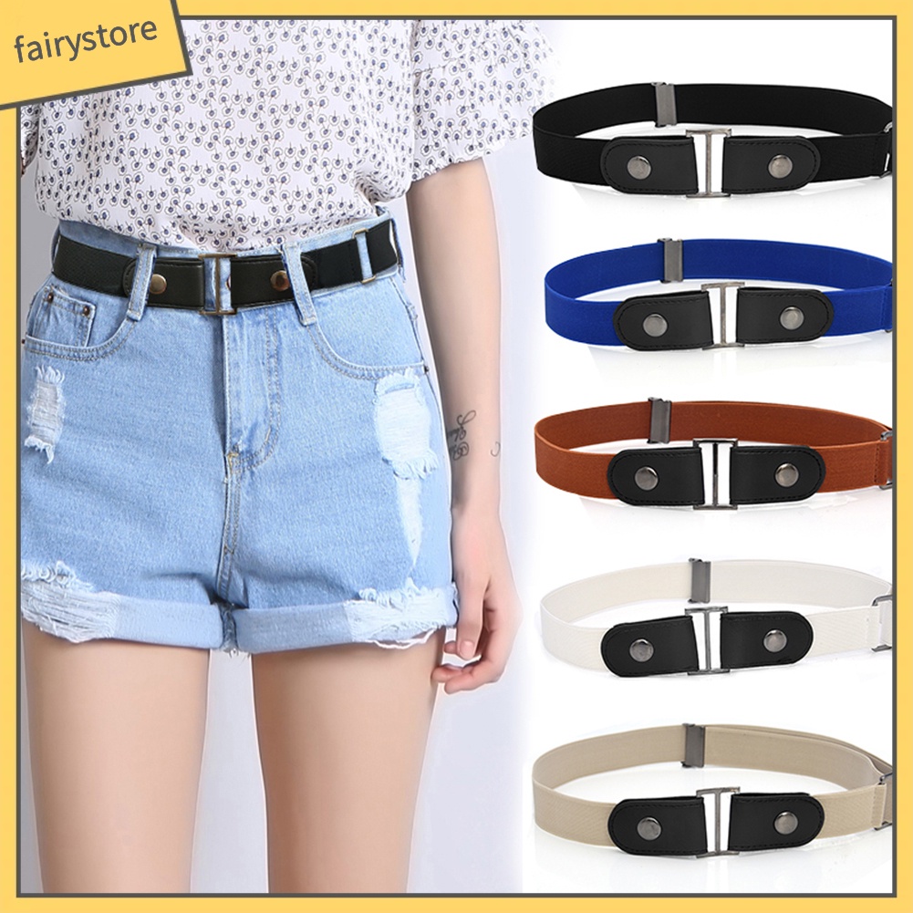 Thắt lưng da giả phối nút kim loại độc đáo thời trang