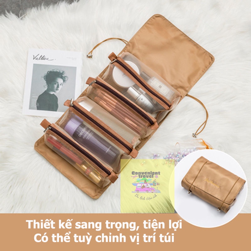 Túi du lịch, túi đựng đồ trang điểm, túi đựng mỹ phẩm, có thể tách rời 4 trong 1 LeeGoo, túi phụ kiện