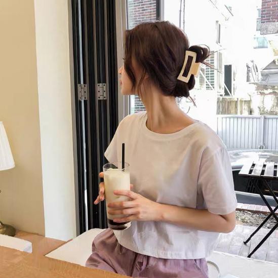 Kẹp tóc kẹp càng cua (gấp tóc) nhựa hình chữ nhật màu bóng thời trang xinh xắn DTOnline